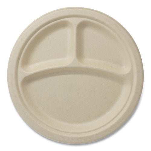 Fiber Plates, 9" Dia, Natural, 1,000/carton