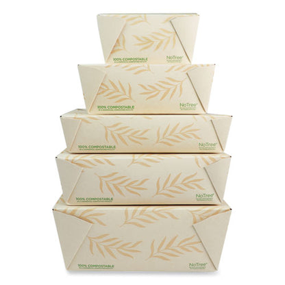 No Tree Folded Takeout Containers, 50 Oz, 6.2 X 8.5 X 1.85, Natural, Sugarcane, 200/carton