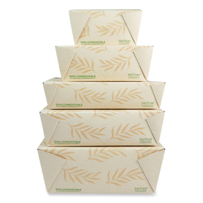 No Tree Folded Takeout Containers, 95 Oz, 6.5 X 8.7 X 3.5, Natural, Sugarcane, 160/carton
