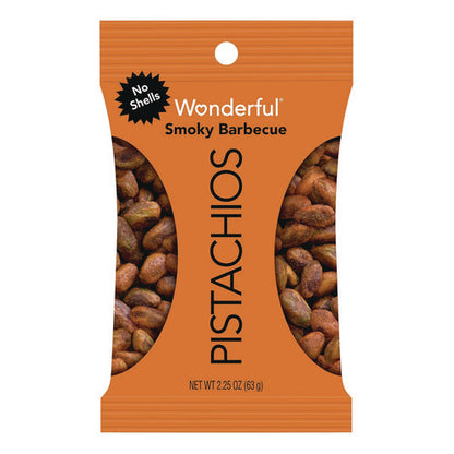 No Shells Smoky Barbecue Pistachios, 2.25 Oz Pack, 8/box