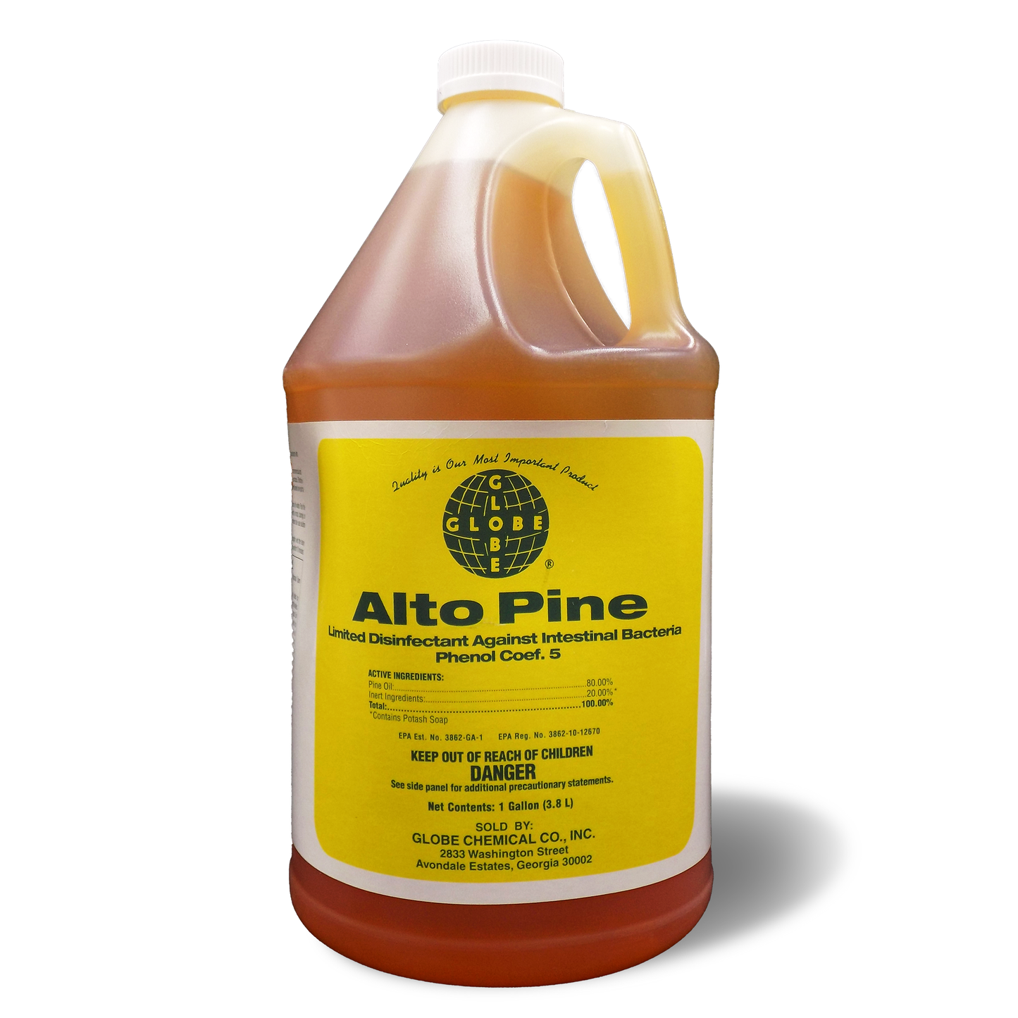 Alto Pine, Limited Disinfectant Against Intestinal Bacteria Phenol Coef. 5