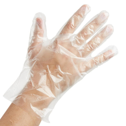 Poly Food Service Gloves, Clear, Medium