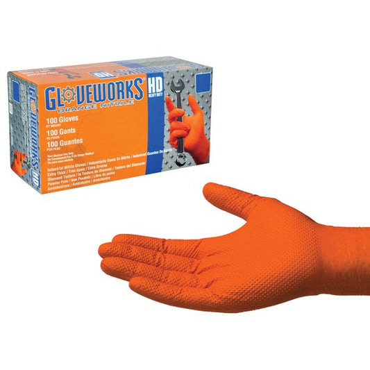 Gloveworks HD Industrial Nitrile Disposable Gloves, X-Large